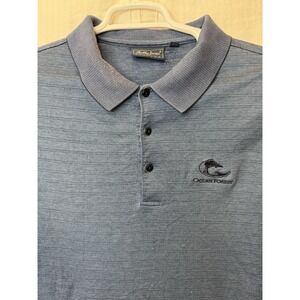 Bobby Jones Players XL Blue Stripe Shortsleeve Polo OCEAN FOREST SEA ISLAND‎